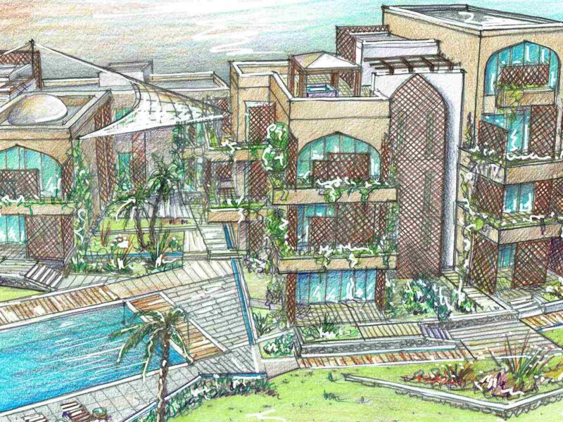idea di progetto per golf villas jabel sifah