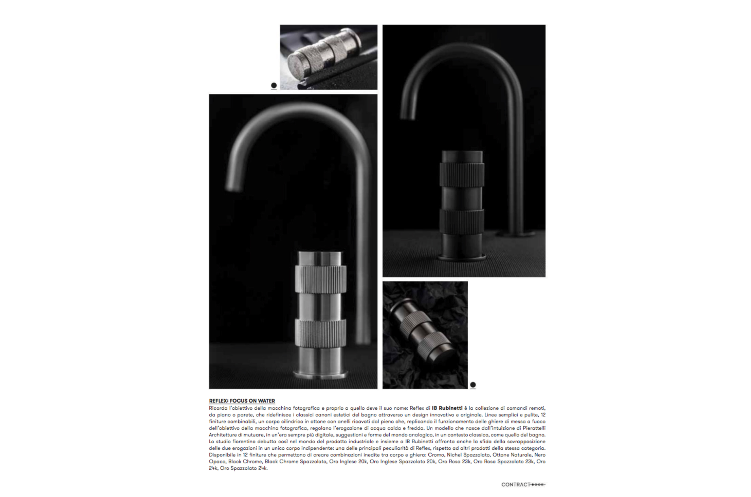 Articolo pubblicato sulla rivista Contract Book per il nuovo comando remoto Reflex progettato da Pierattelli Architetture