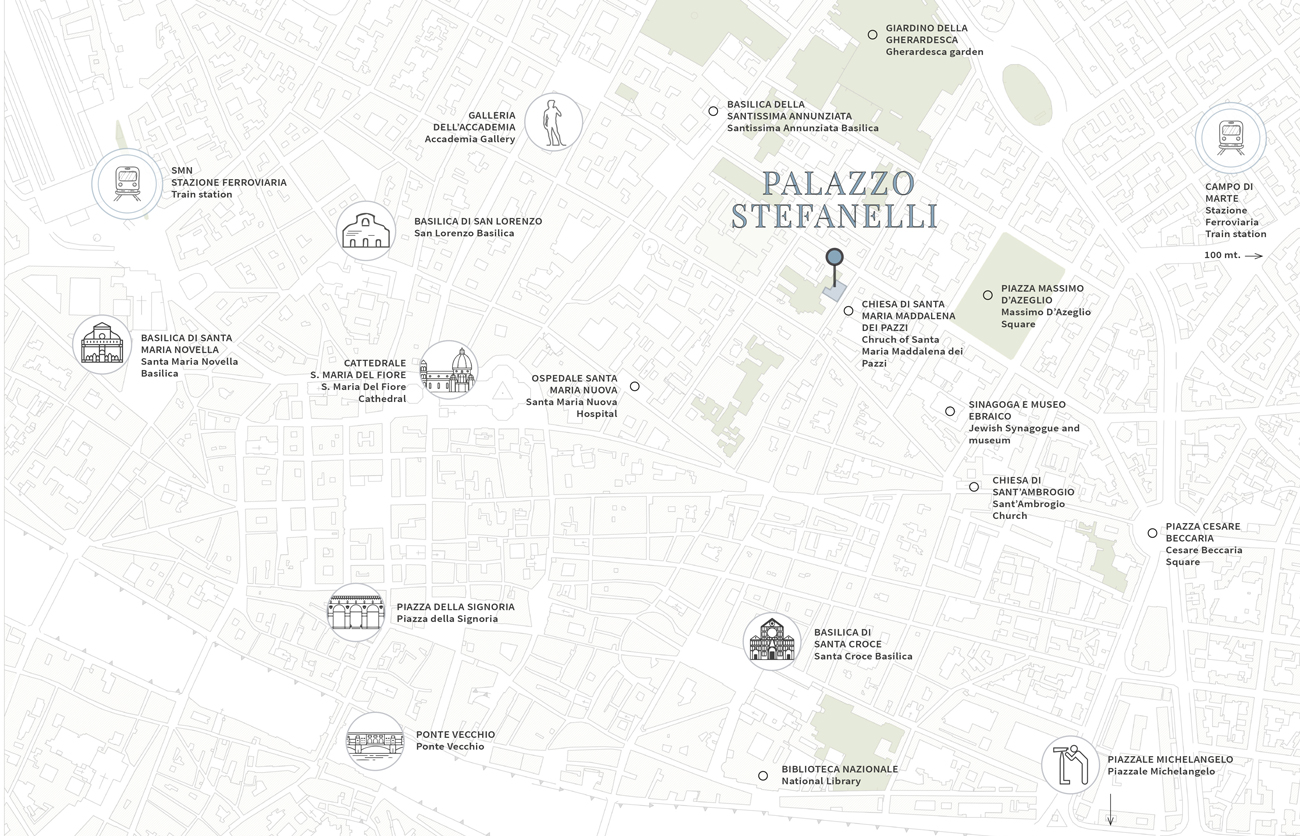 Palazzo Stefanelli - Borgo Pinti - Ristrutturazione edilizia - studio di architettura Firenze - Pirattelli Architetture - mappa di firenze - mappa firenze - mappa firenze design