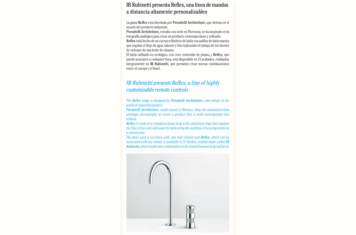 NUEVO AZULEJO - Pierattelli Architetture - studio architettura firenze - Reflex - IB Rubinetti - product design